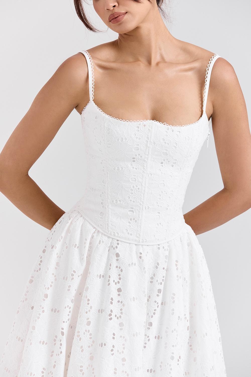 Lorina  white broderie anglais corset Product Image