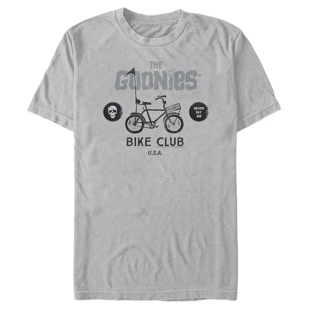 Men's The Goonies Bike Club Never Say Die Text Tee, Size: Large, Silver Product Image