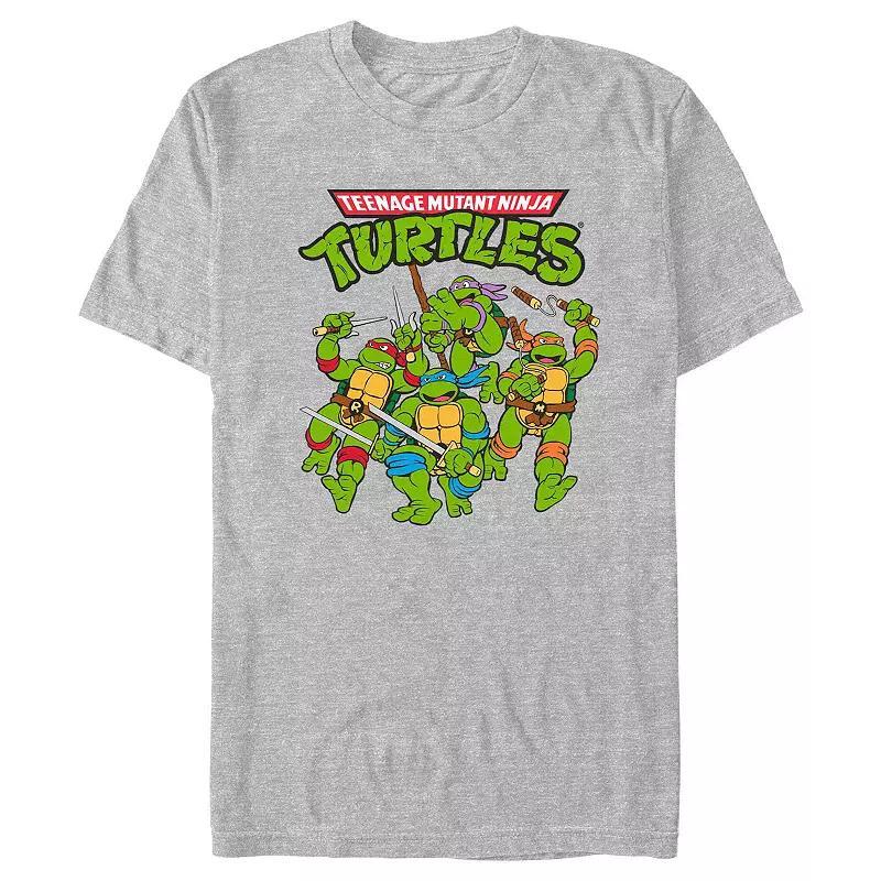 Men's Teenage Mutant Ninja Turtles Power Poster Graphic Tee, Size: XS, Athletic Grey Product Image