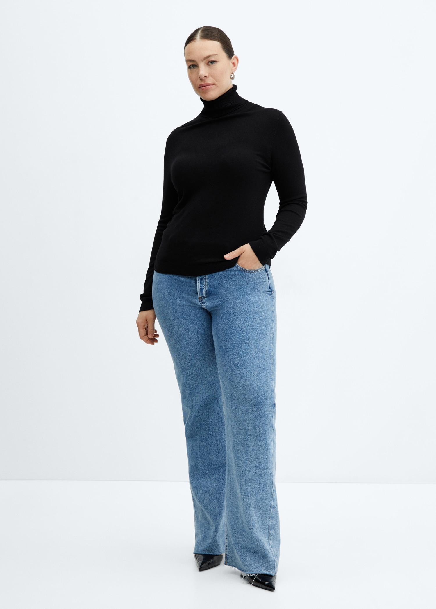 Fine-knit turtleneck sweater - Women | MANGO USA Product Image