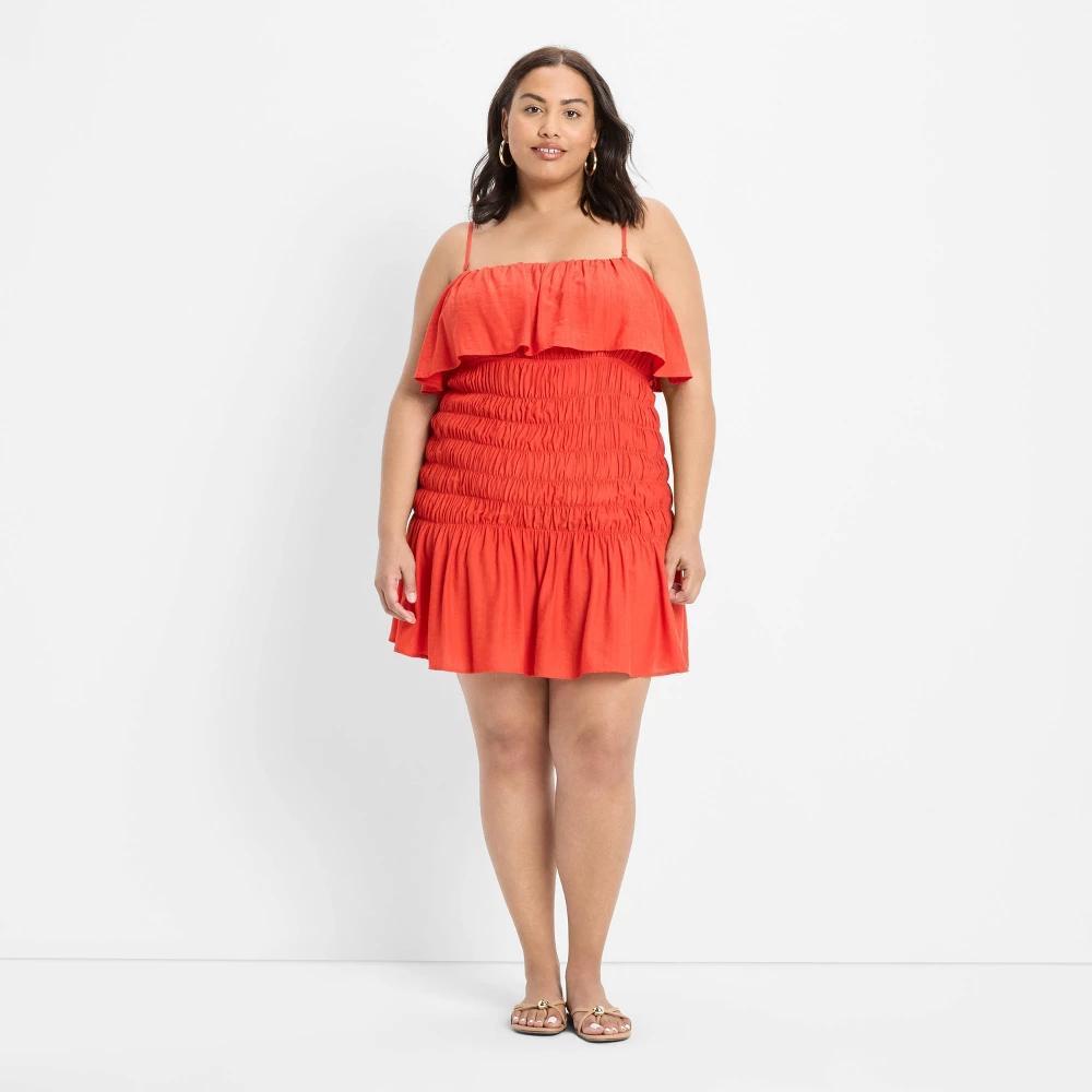 Women's Drop Waist Ruffle Mini A-Line Dress - Future Collective Product Image