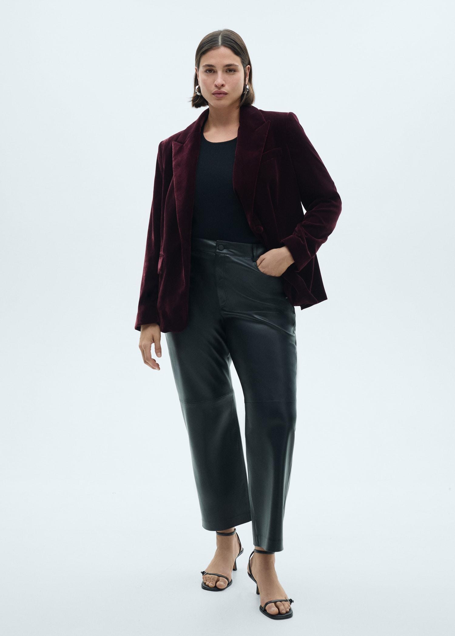 Structured velvet jacket - Women | MANGO USA Product Image