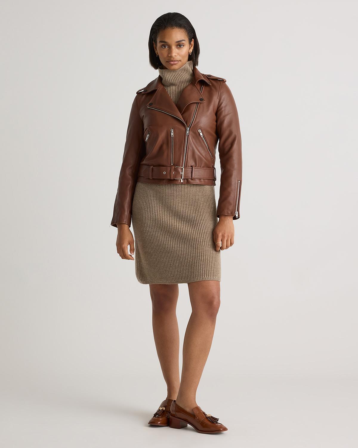 Quince | Women's Motorcycle Jacket Size XS, Leather Product Image