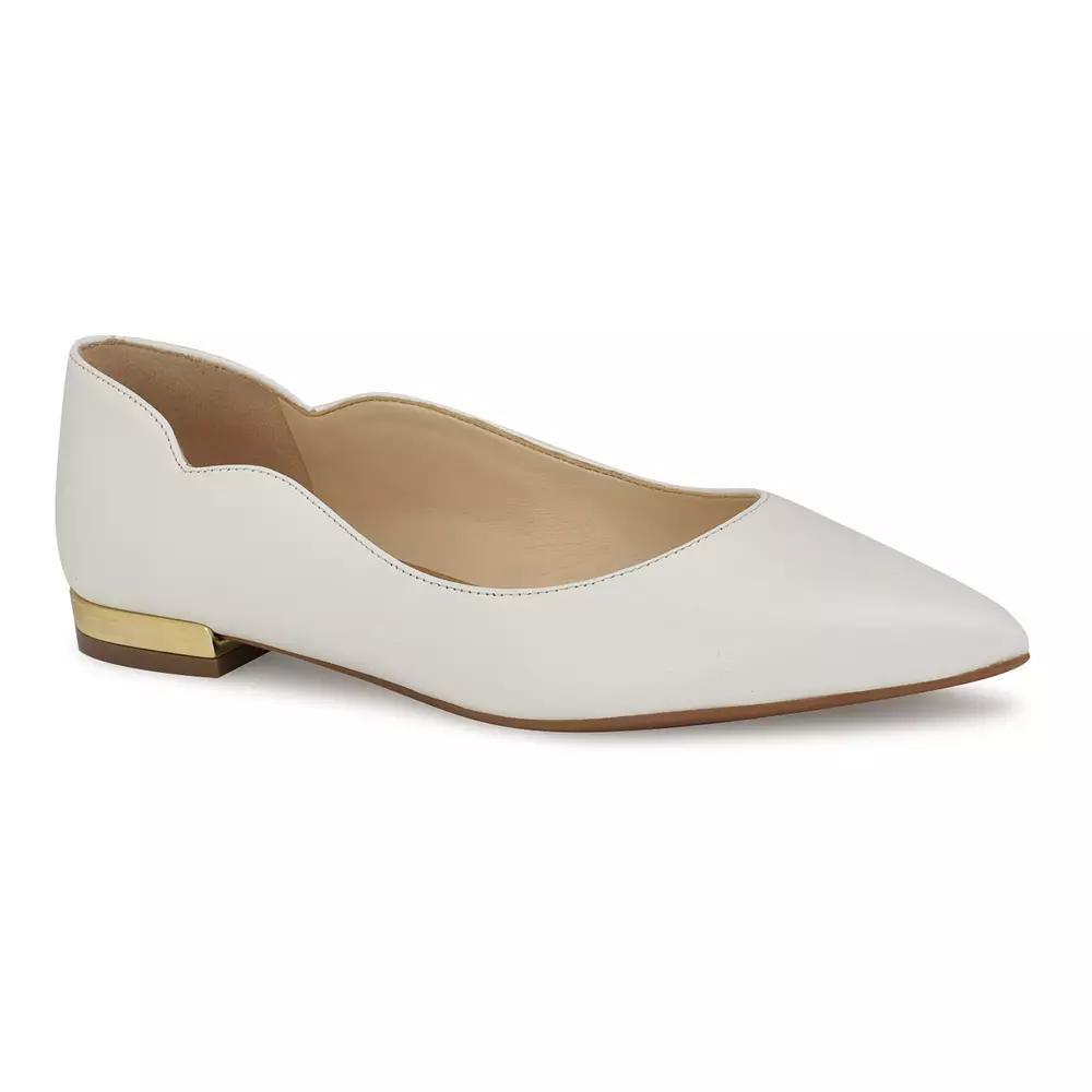 Nine West Lovlady Women's Leather Dress Flats, Size: 9, White Leather Product Image