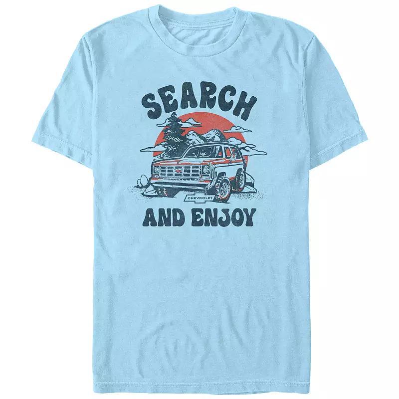 Men's Chevrolet Search And Enjoy Graphic Tee, Size: Medium, Light Blue Product Image