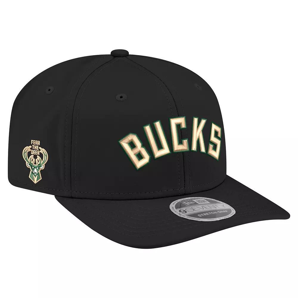 Men's New Era  Black Milwaukee Bucks Statement Edition Jersey 9SEVENTY Adjustable Hat Product Image