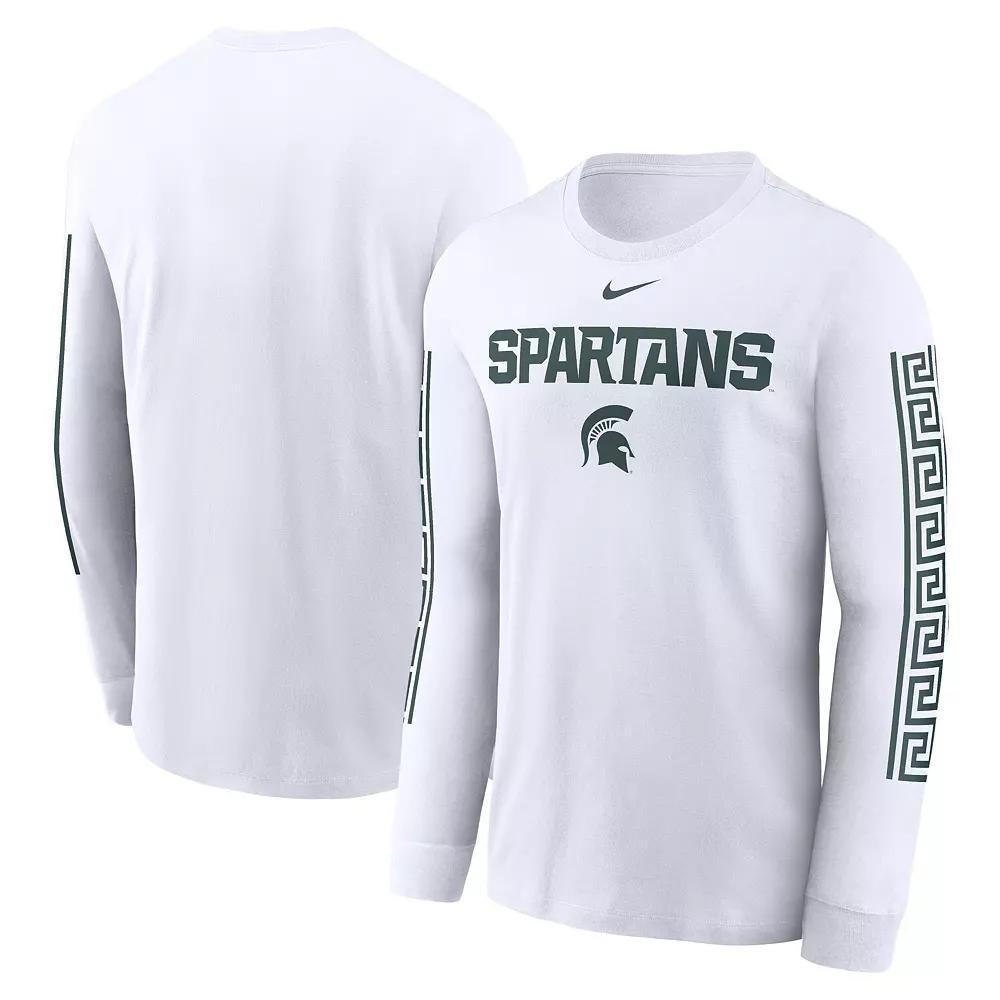 Men's Nike White Michigan State Spartans Local Spirit Slogan Long Sleeve T-Shirt, Size: Large Product Image