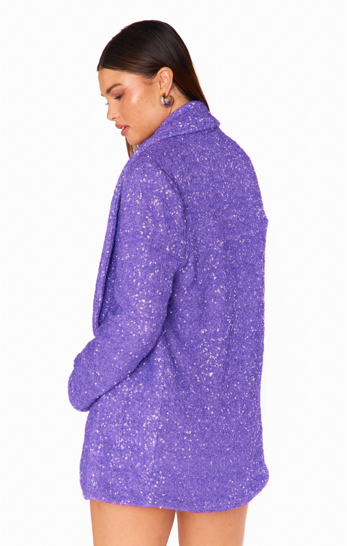 Tara Crop Top ~ Violet Sequins Product Image