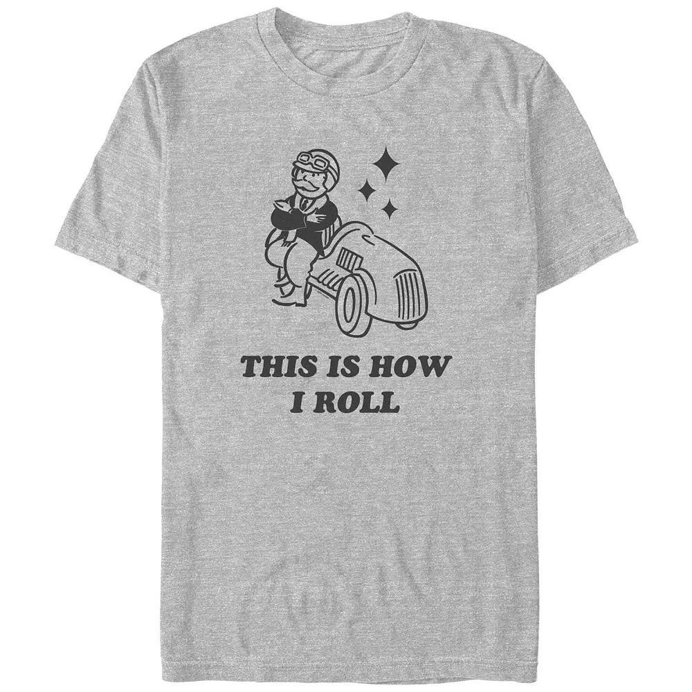 Big & Tall Monopoly This Is How I Roll Graphic Tee, Men's, Size: 3XB, Athletic Grey Product Image