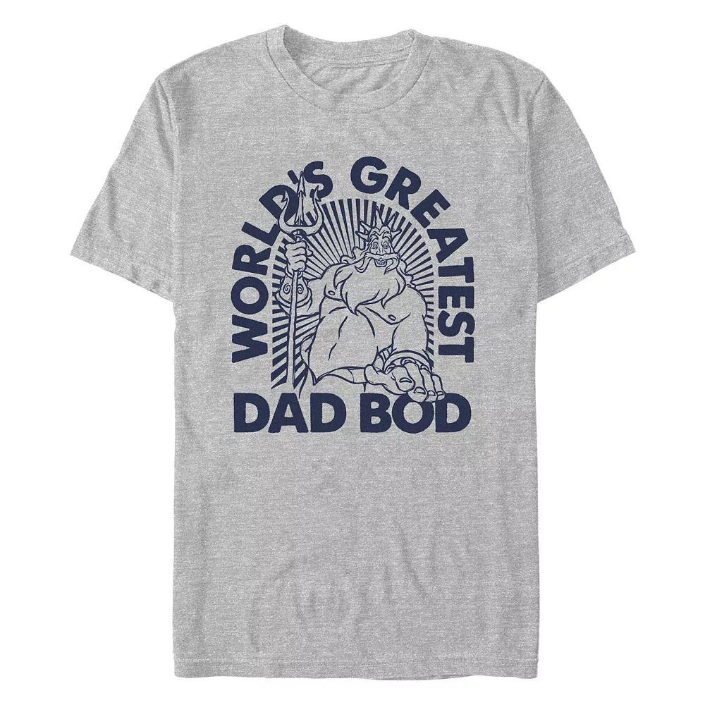 Disney's The Little Mermaid King Triton World's Greatest Dad Bod Men's Graphic Tee, Size: XL, Athletic Grey Product Image