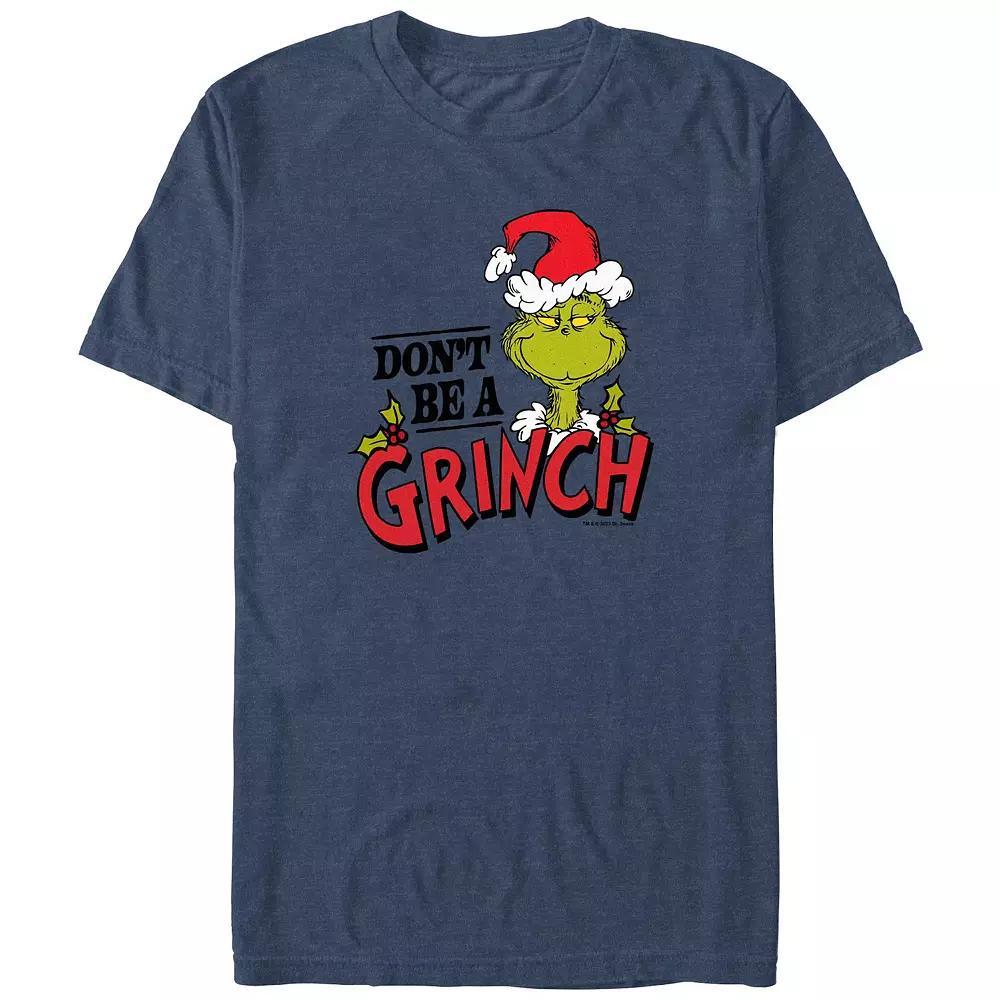 Big & Tall Dr. Seuss Don't Be A Grinch Graphic Tee, Men's, Size: 3XL, Athletic Grey Product Image