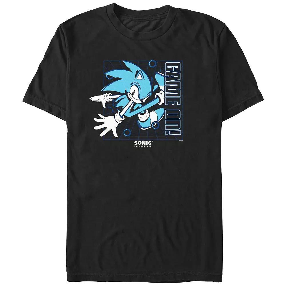 Men's Sonic The Hedgehog Game On Poster Graphic Tee, Size: Medium Tall, Black Product Image