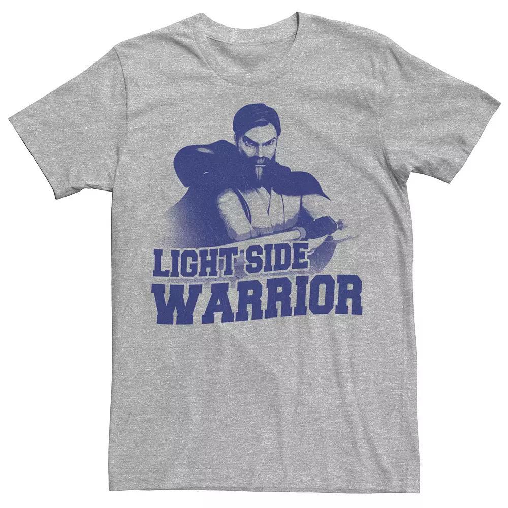 Men's Star Wars: Clone Wars Obi-Wan Kenobi Light Side Warrior Tee, Size: Small, Athletic Grey Product Image