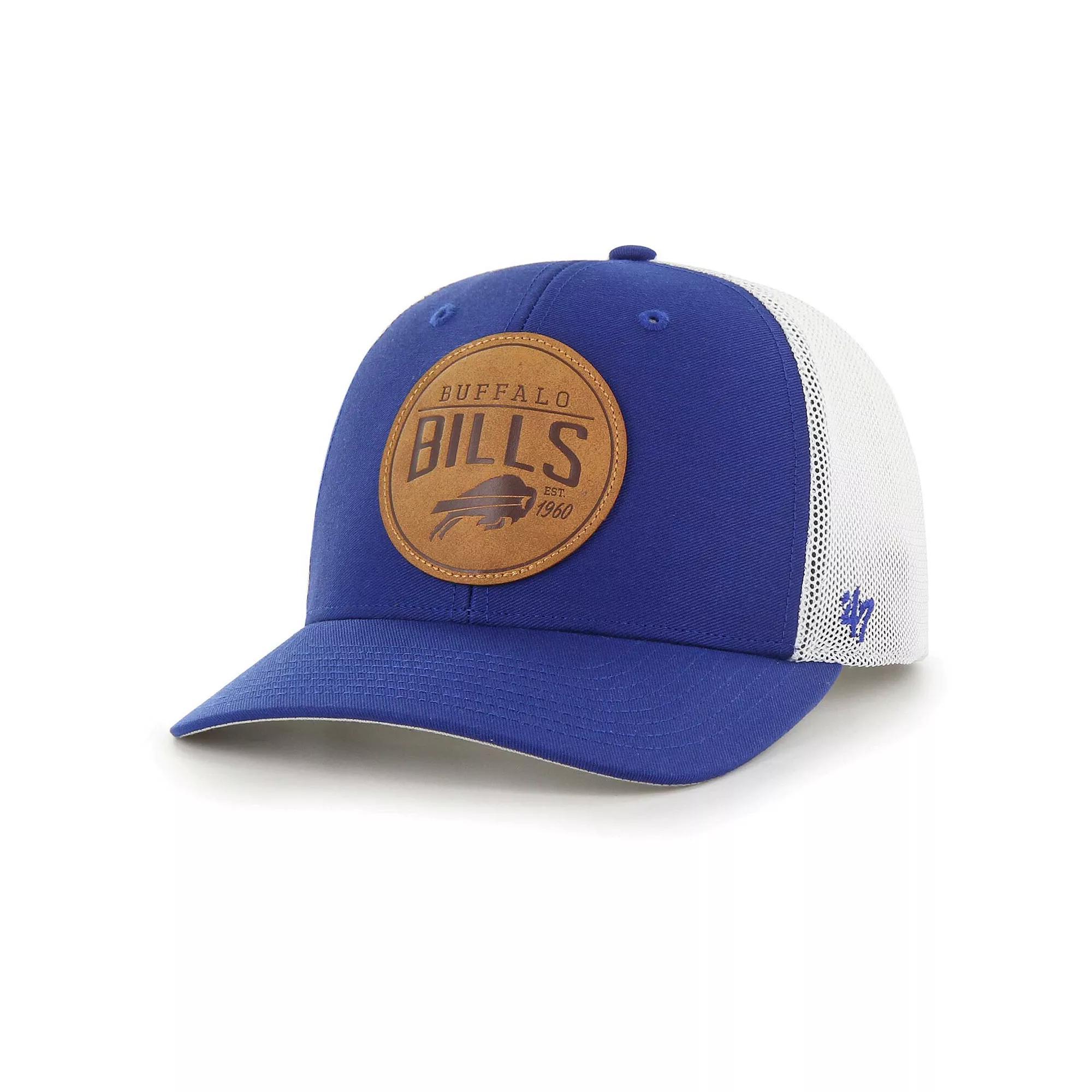Men's '47 Royal Buffalo Bills Leather Head Flex Hat, Size: Large/XL, Blue Product Image