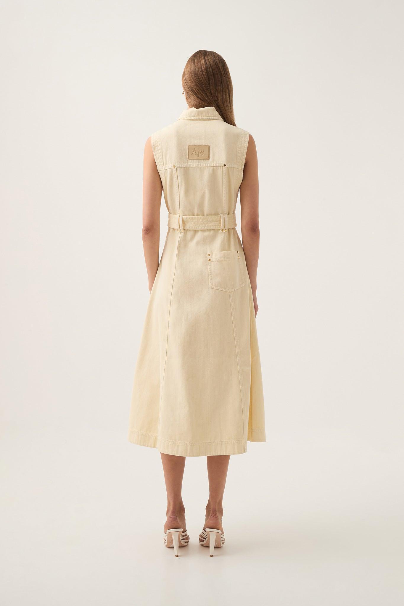 Ray Denim Midi Dress Product Image
