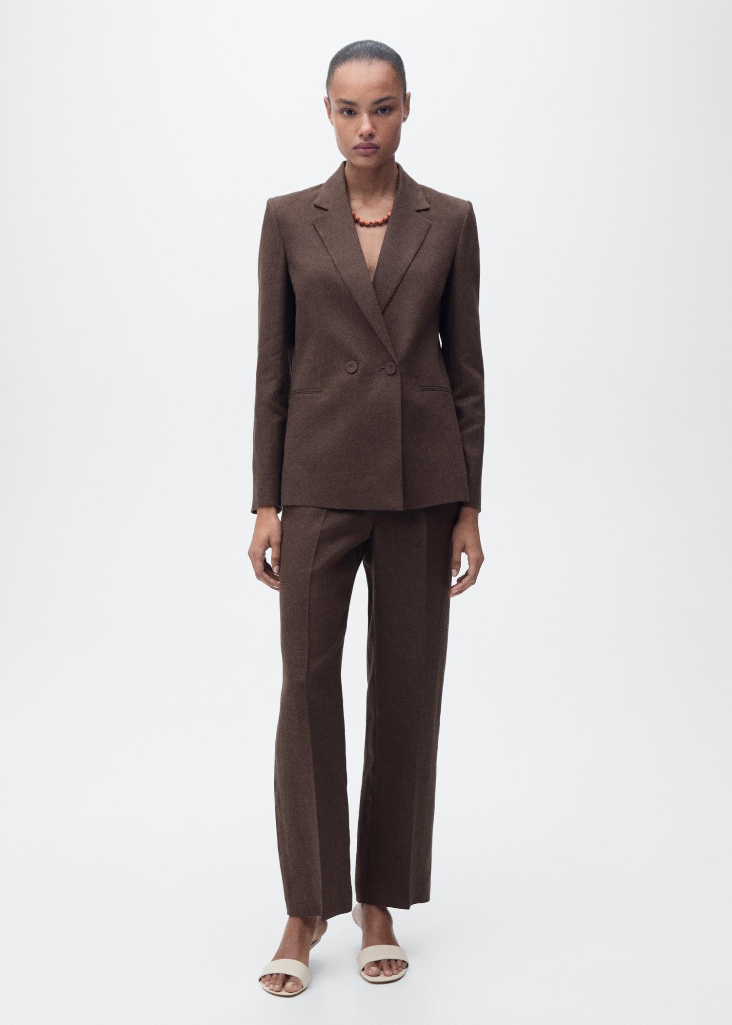 Linen suit blazer - Women | MANGO USA Product Image