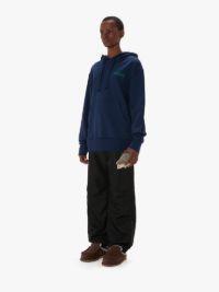 PRICKLY SLOGAN BACK PRINT HOODIE in blue | JW Anderson US  Product Image