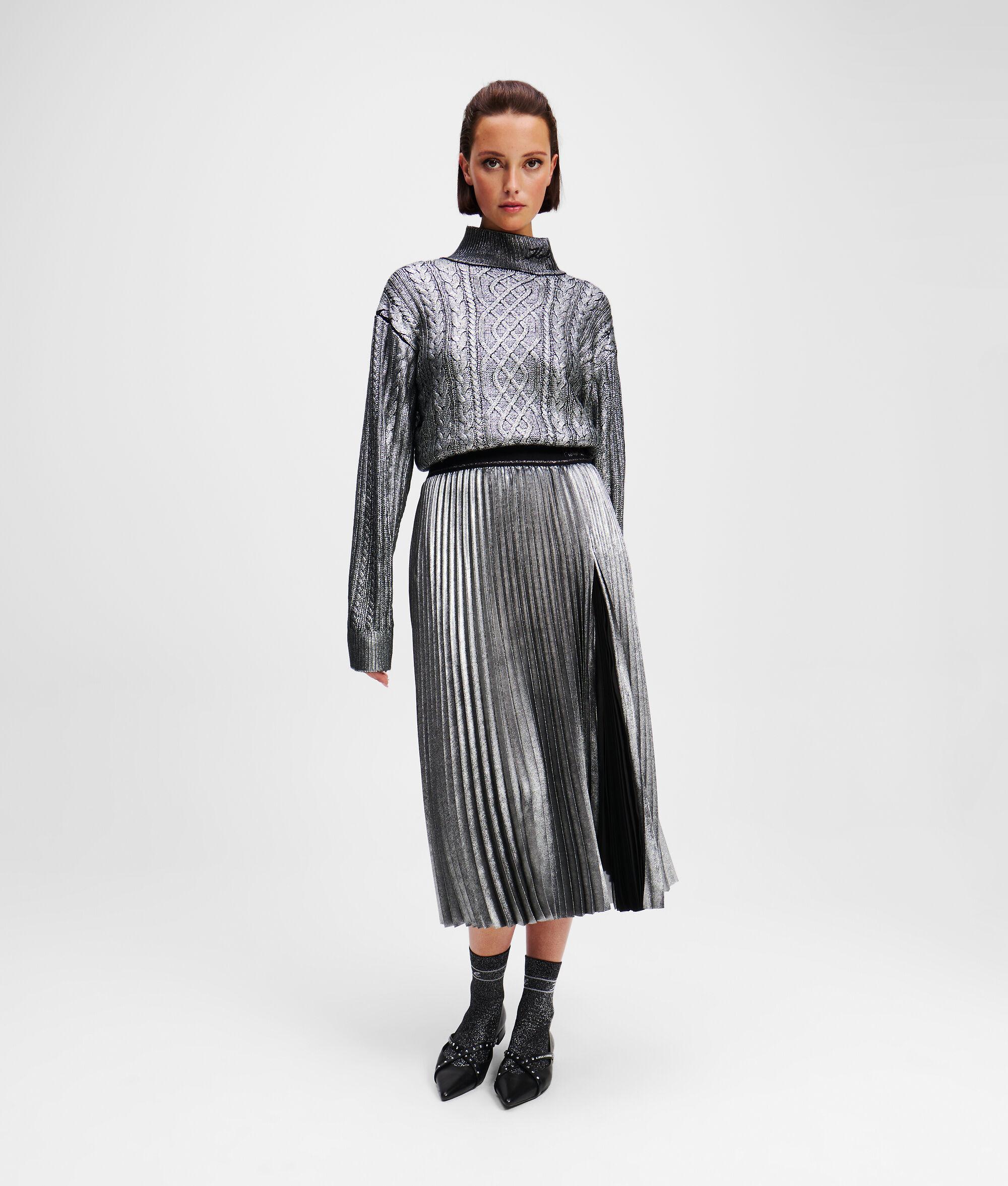 METALLIC PLEATED SKIRT Product Image