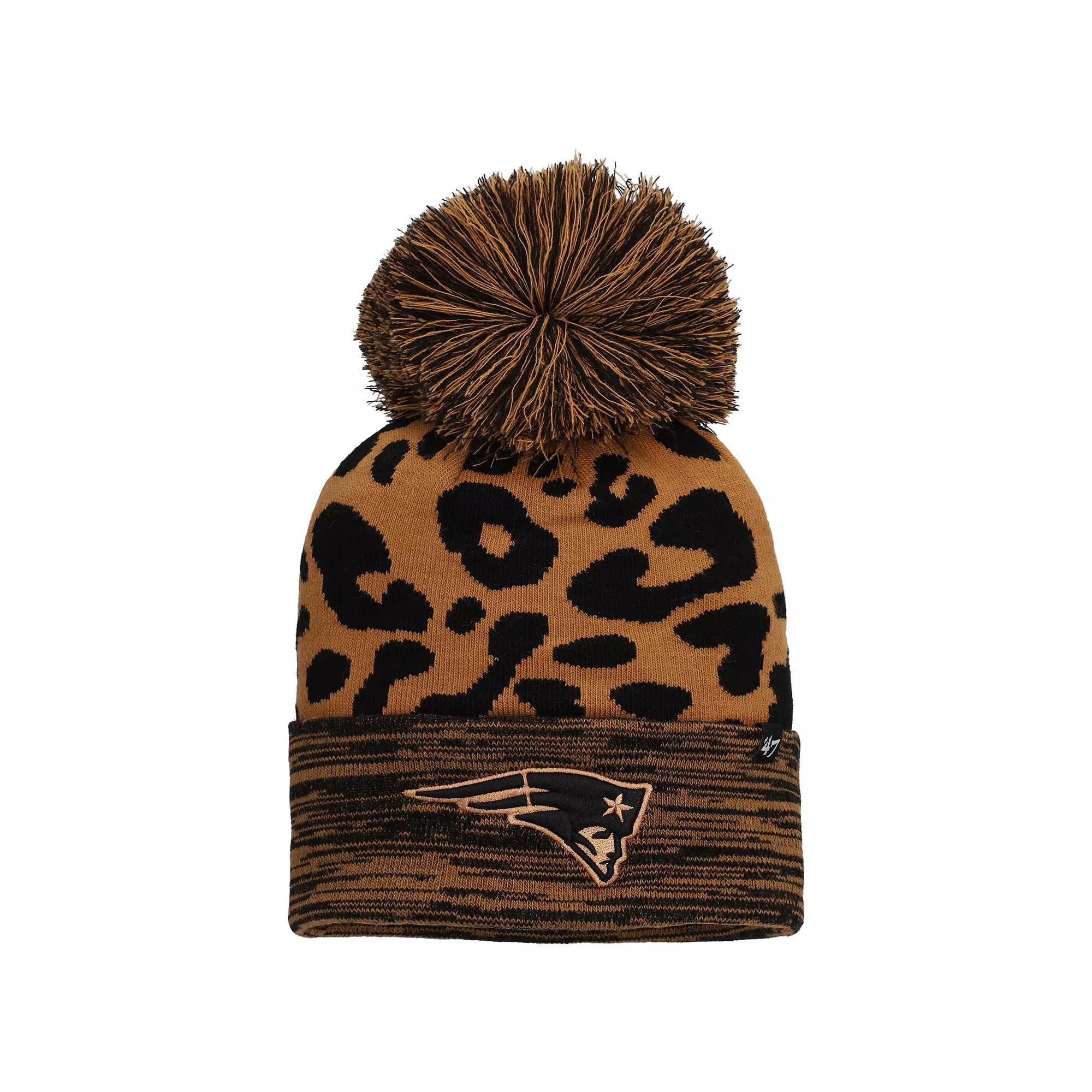 Women's '47  Brown New England Patriots Rosette Cuffed Knit Hat with Pom Product Image