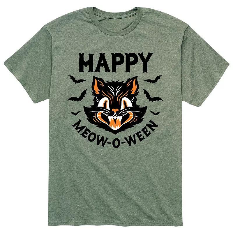 Men's Happy Meow-O-Ween Tee, Size: XXL, Gray Product Image