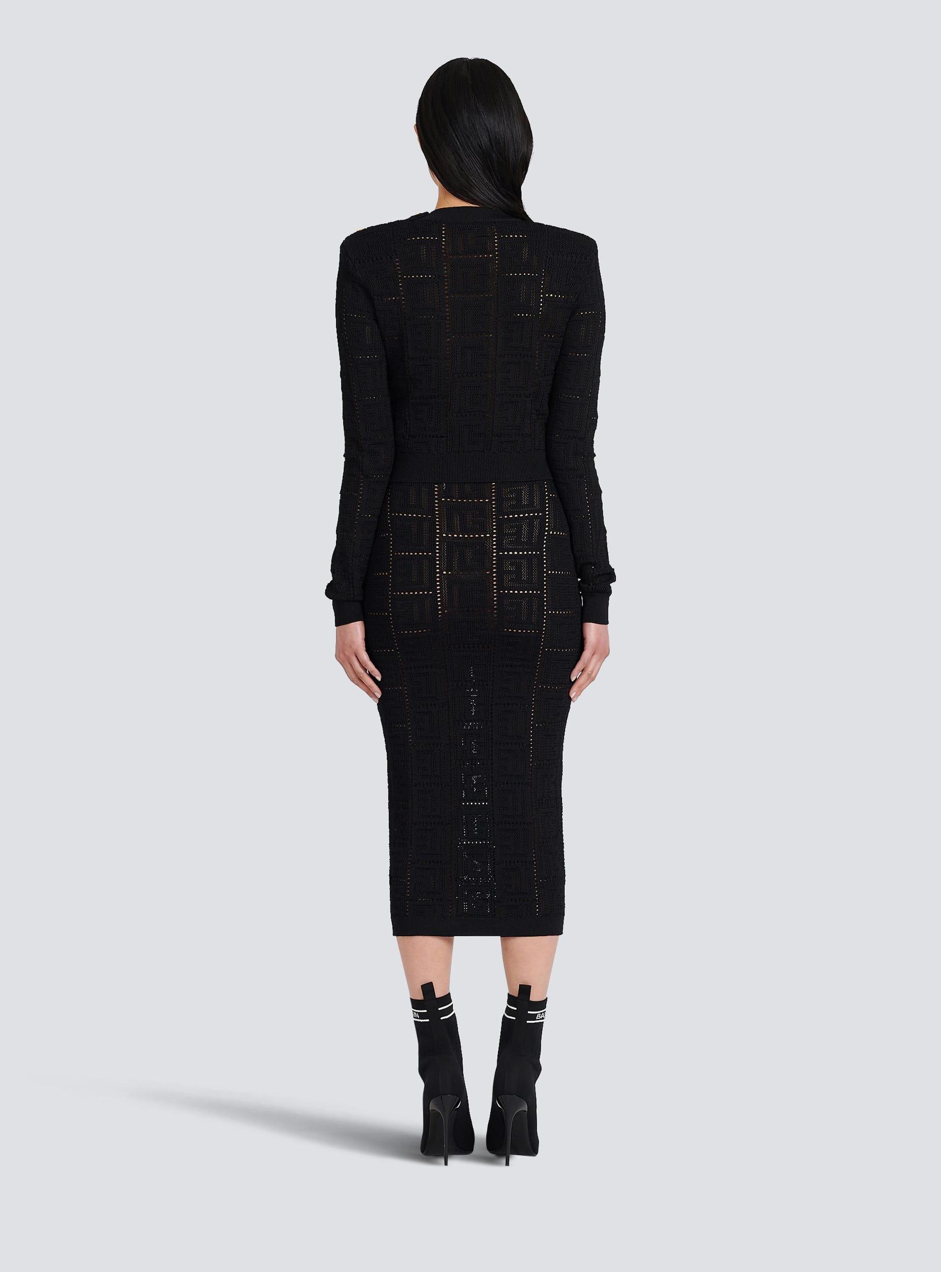 Cropped eco-designed sweater with Balmain monogram Product Image