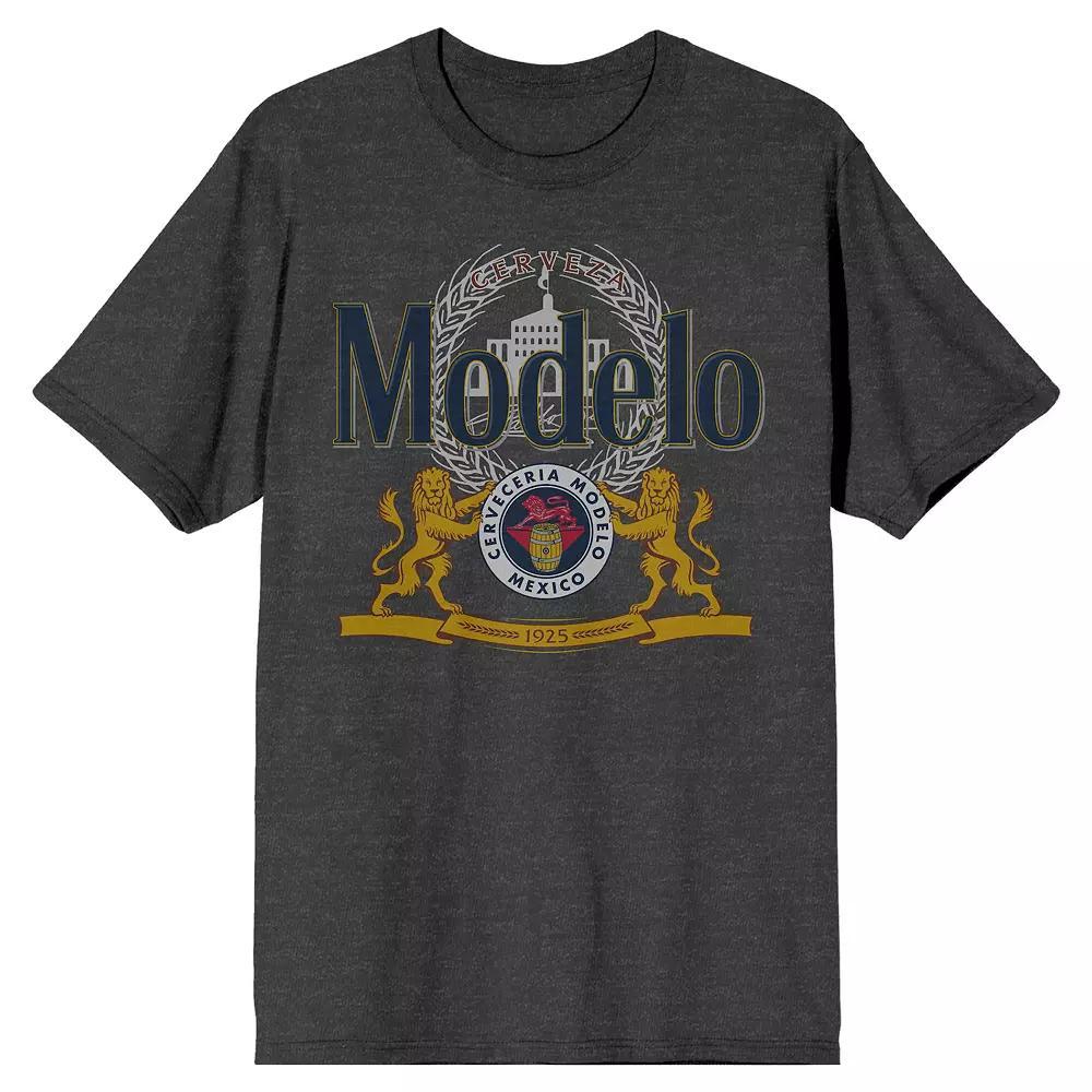 Men's Modelo Beer Crest Graphic Tee, Size: Medium, Gray Product Image