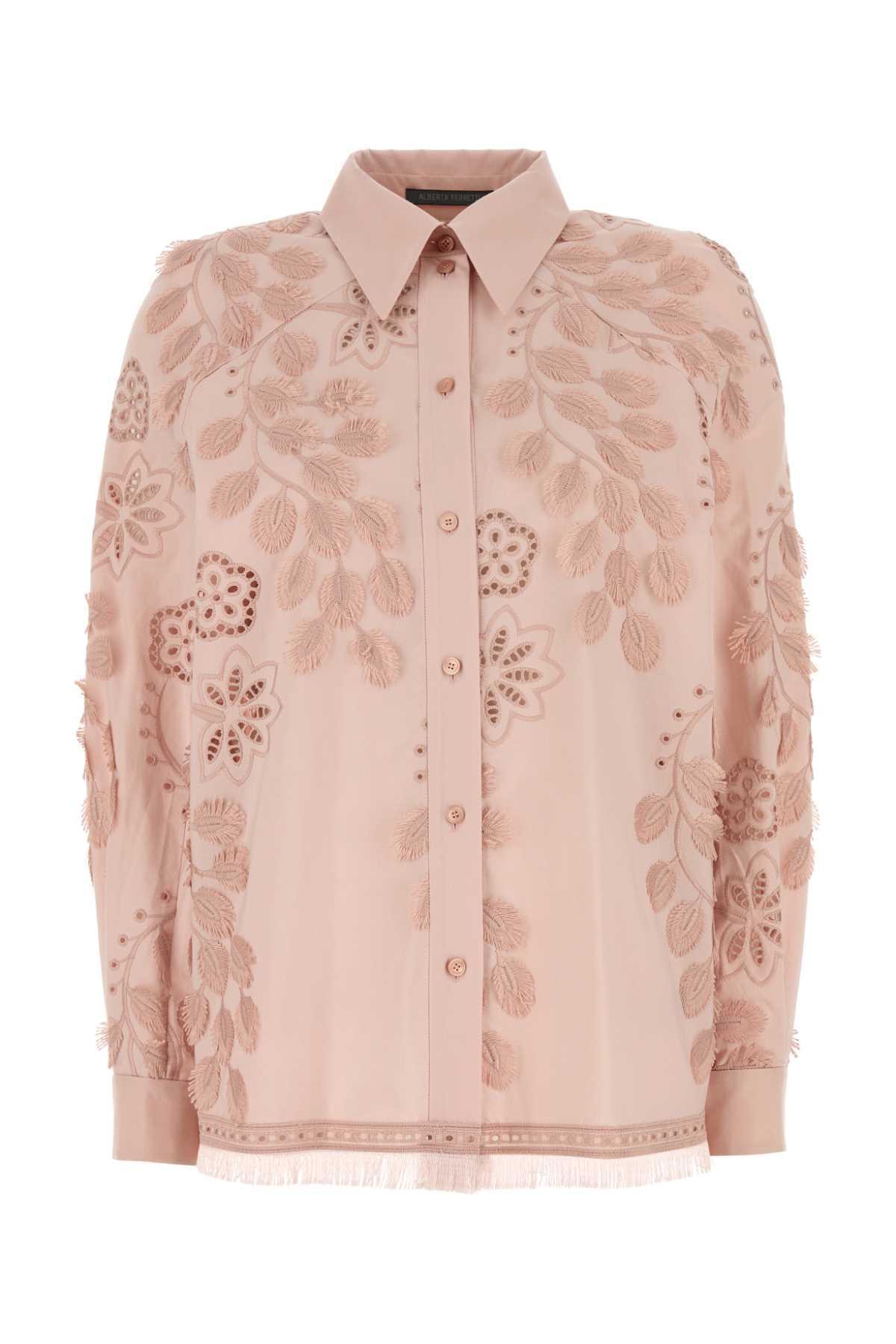 ALBERTA FERRETTI Pink Poplin Shirt In Rosa Product Image