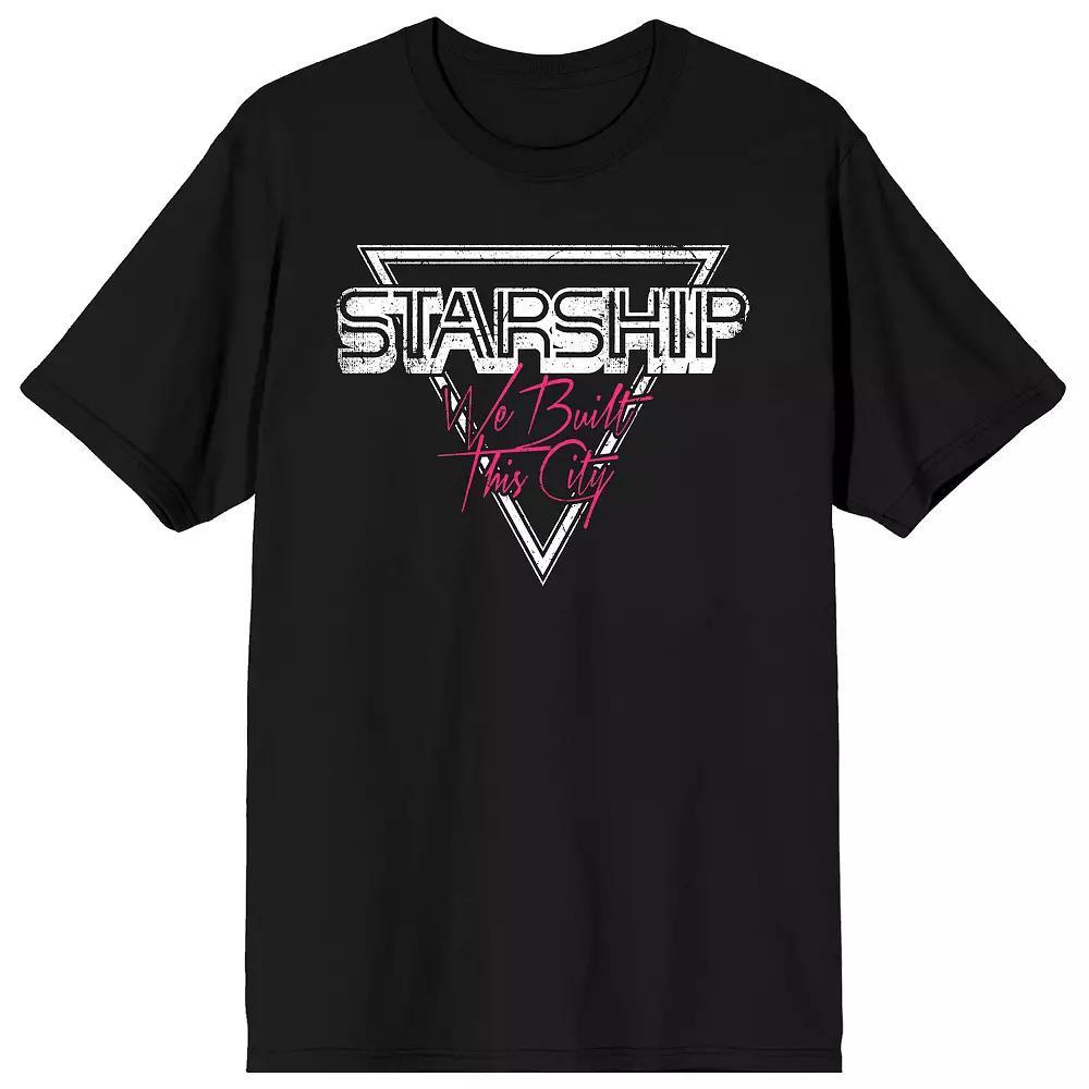Men's Starship We Built This City Short Sleeve Graphic Tee, Size: XL, Black Product Image