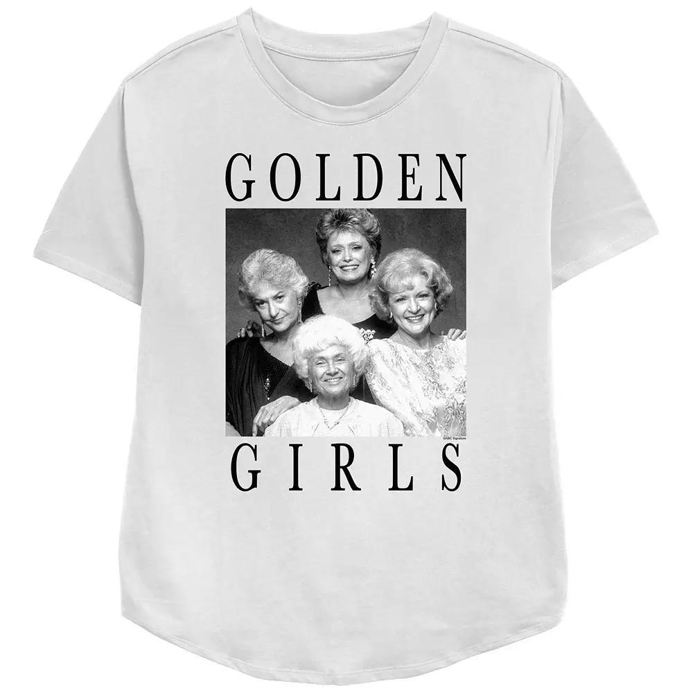 Women's The Golden Girls Black And White Portrait Relaxed Fit Graphic Tee, Size: Small Product Image