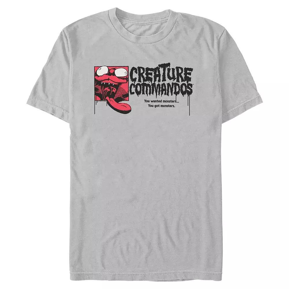Men's Creature Commandos Weasel Crazy Portrait Graphic Tee, Size: Large, Silver Product Image