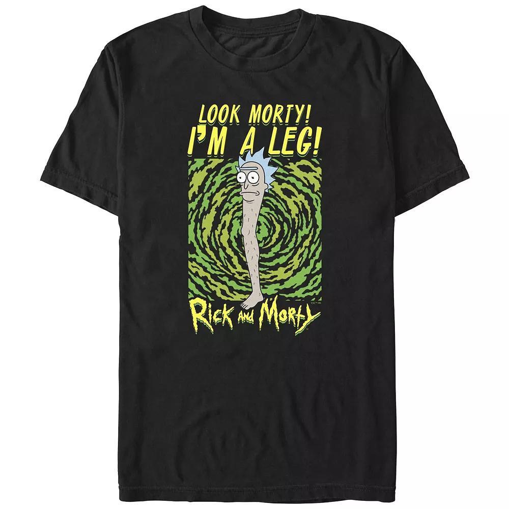 Men's Rick And Morty Look Morty I'm A Leg Graphic Tee, Size: Large, Black Product Image