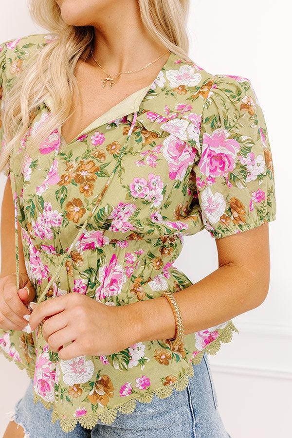 Peony Fields Peplum Top Product Image
