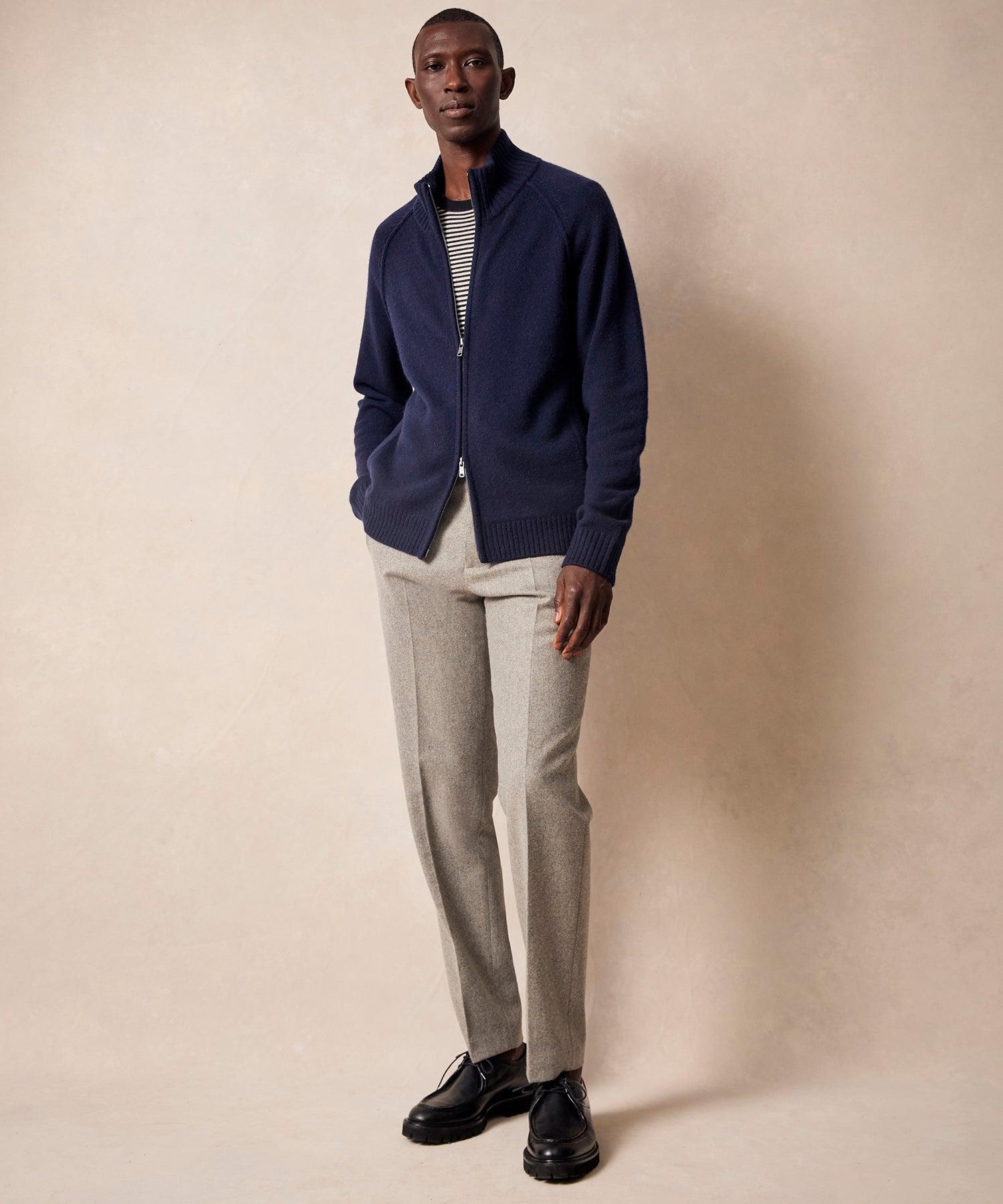 Nomad Cashmere Full-Zip Sweater in Navy Product Image