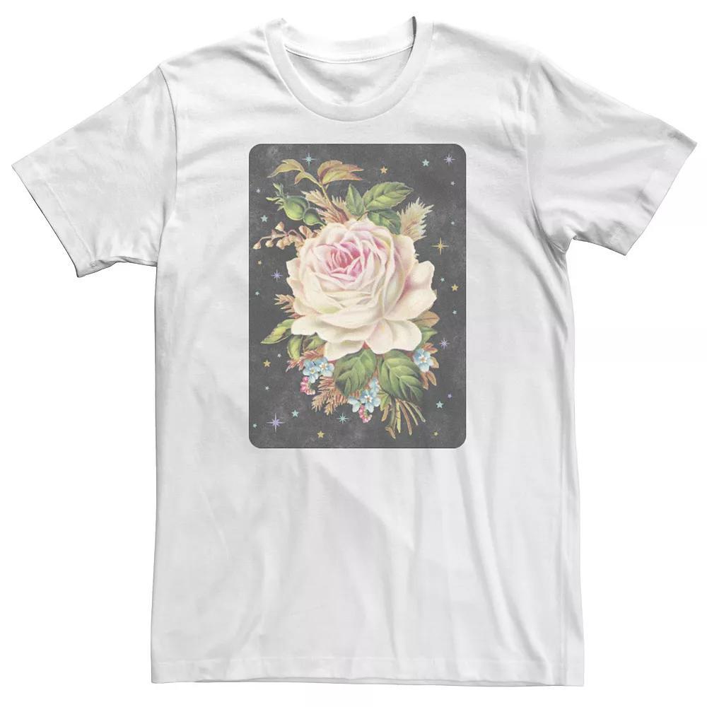 Big & Tall Trendy Rose Card Tee, Men's, Size: 4XLT, White Product Image