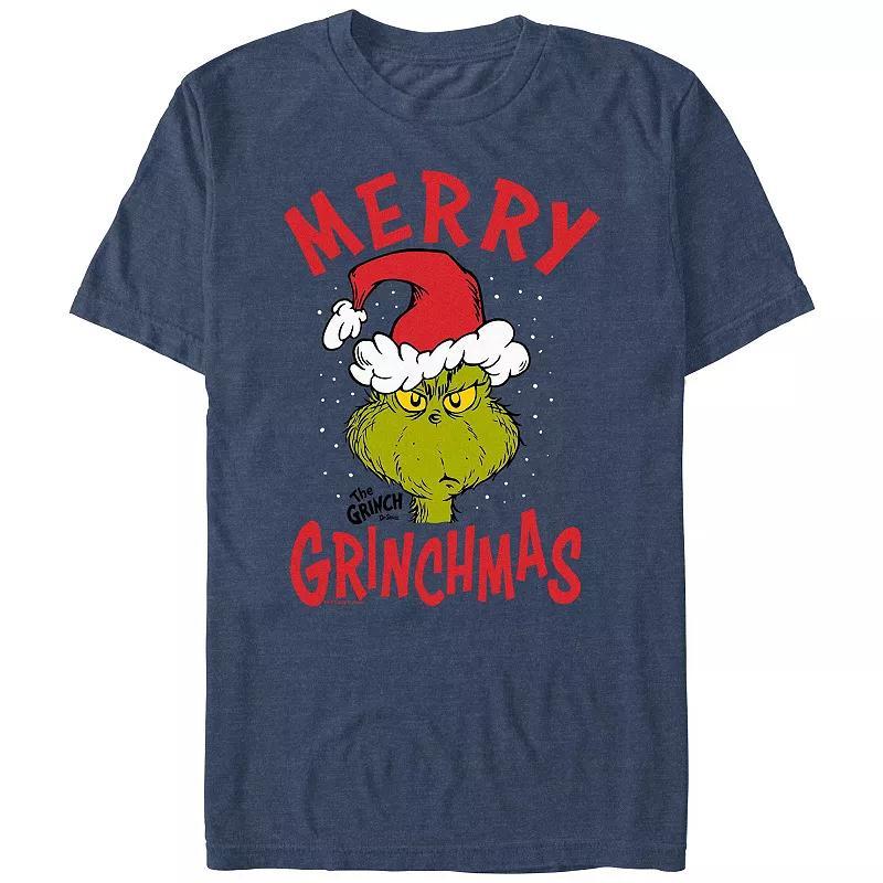 Big & Tall Dr. Seuss The Grinch Merry Christmas Graphic Tee, Men's, Size: XXL, Light Blue Product Image
