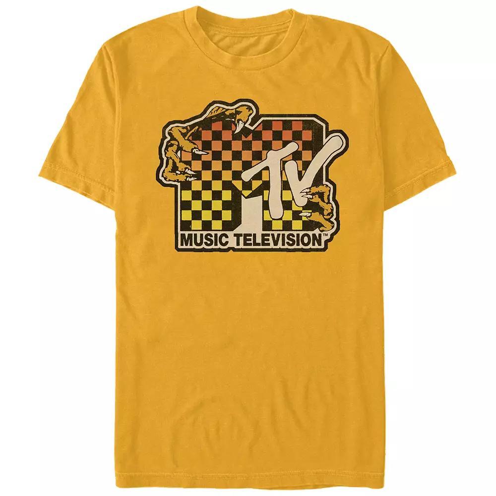 Men's MTV Creature Checkered Logo Graphic Tee, Size: Medium, Gold Product Image