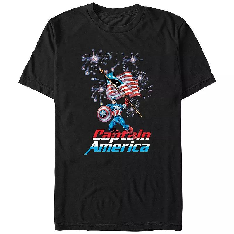 Big & Tall Captain America Patriotic Hero Graphic Tee, Men's, Size: XXL Tall, Black Product Image