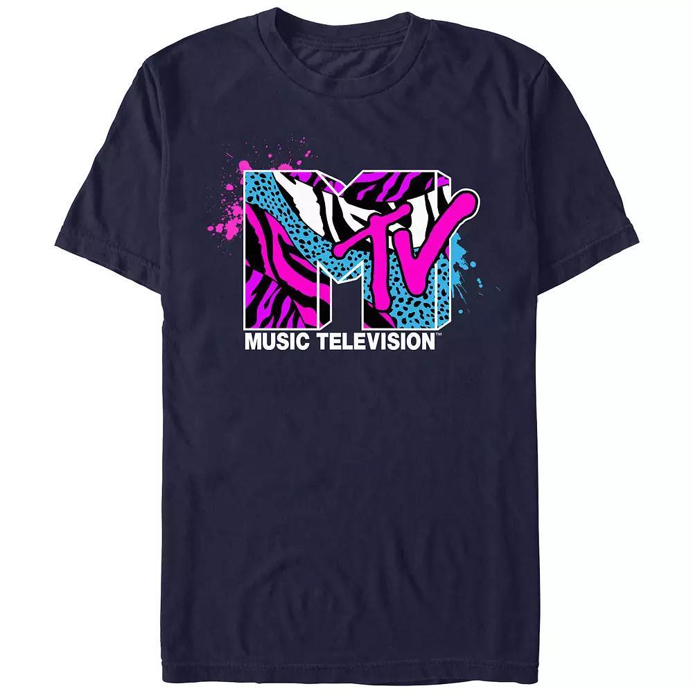 Juniors' MTV Wild Zebra Print Logo Graphic Tee, Women's, Size: Medium, Blue Product Image