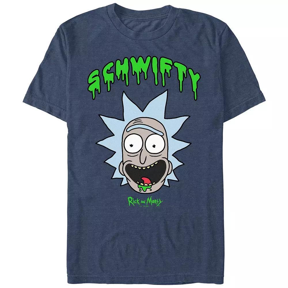Men's Rick And Morty Schwifty Drippy Graphic Tee, Size: XL, Navy Grey Product Image