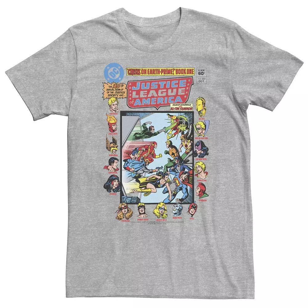 Big & Tall DC Comics Justice League Crisis On Earth Comic Cover Tee, Men's, Size: 5XL, Athletic Grey Product Image