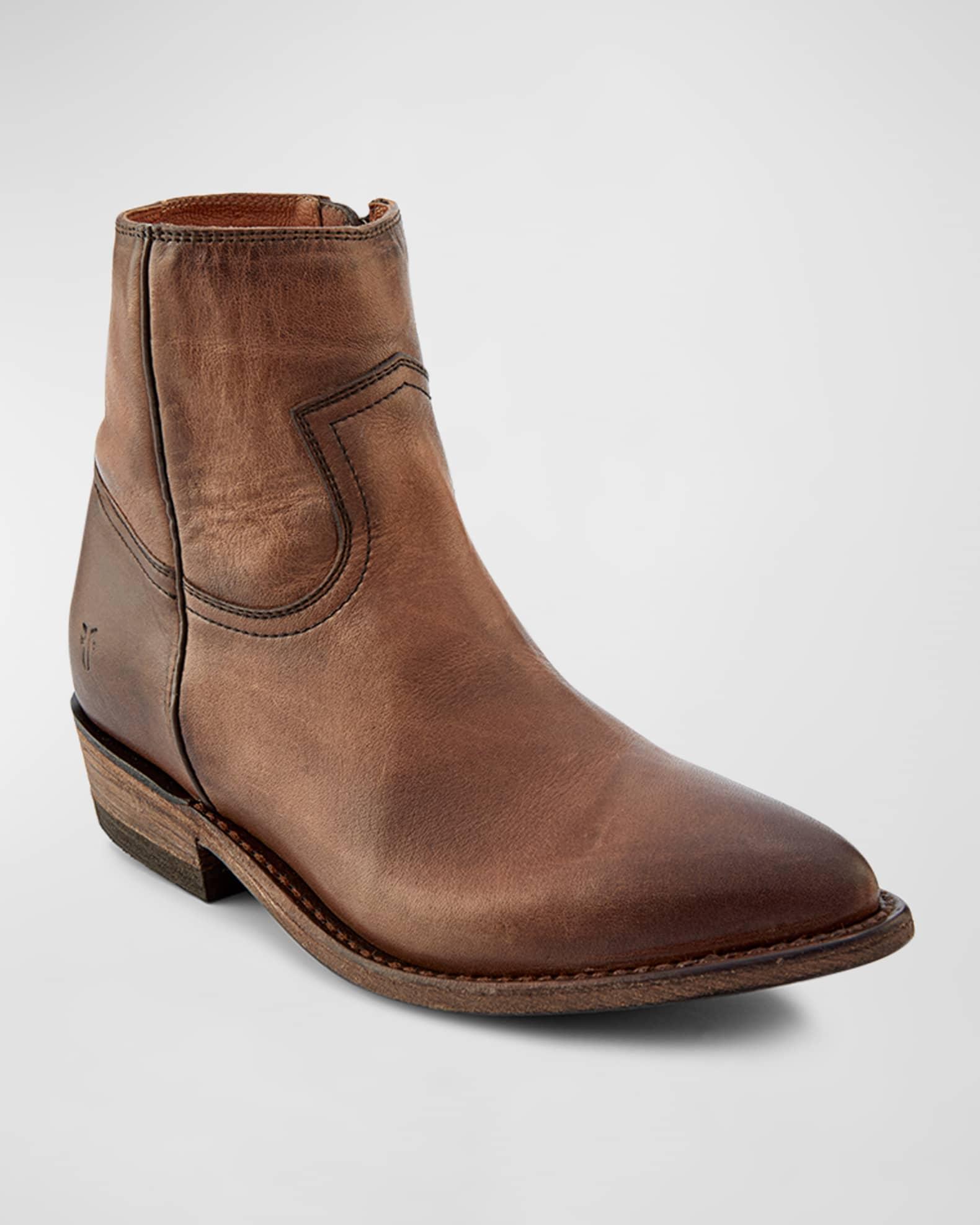 Billy Leather Zip Western Booties Product Image