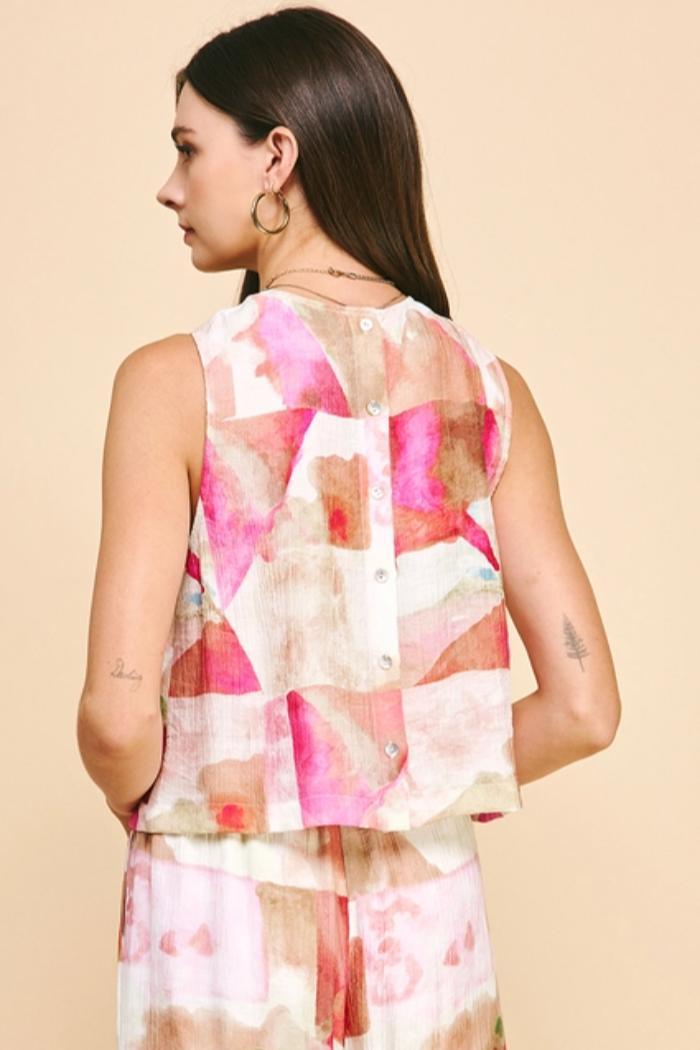 Print Woven Sleeveless Top Product Image