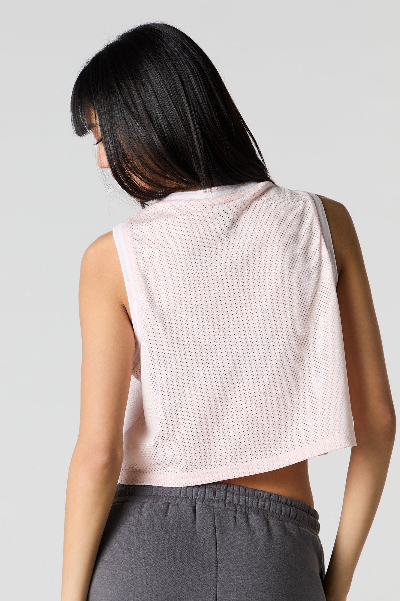 Graphic Mesh Cropped Jersey Female Product Image