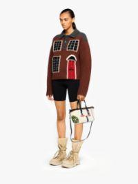 HOUSE' INTARSIA POLO SWEATER in brown | JW Anderson US  Product Image