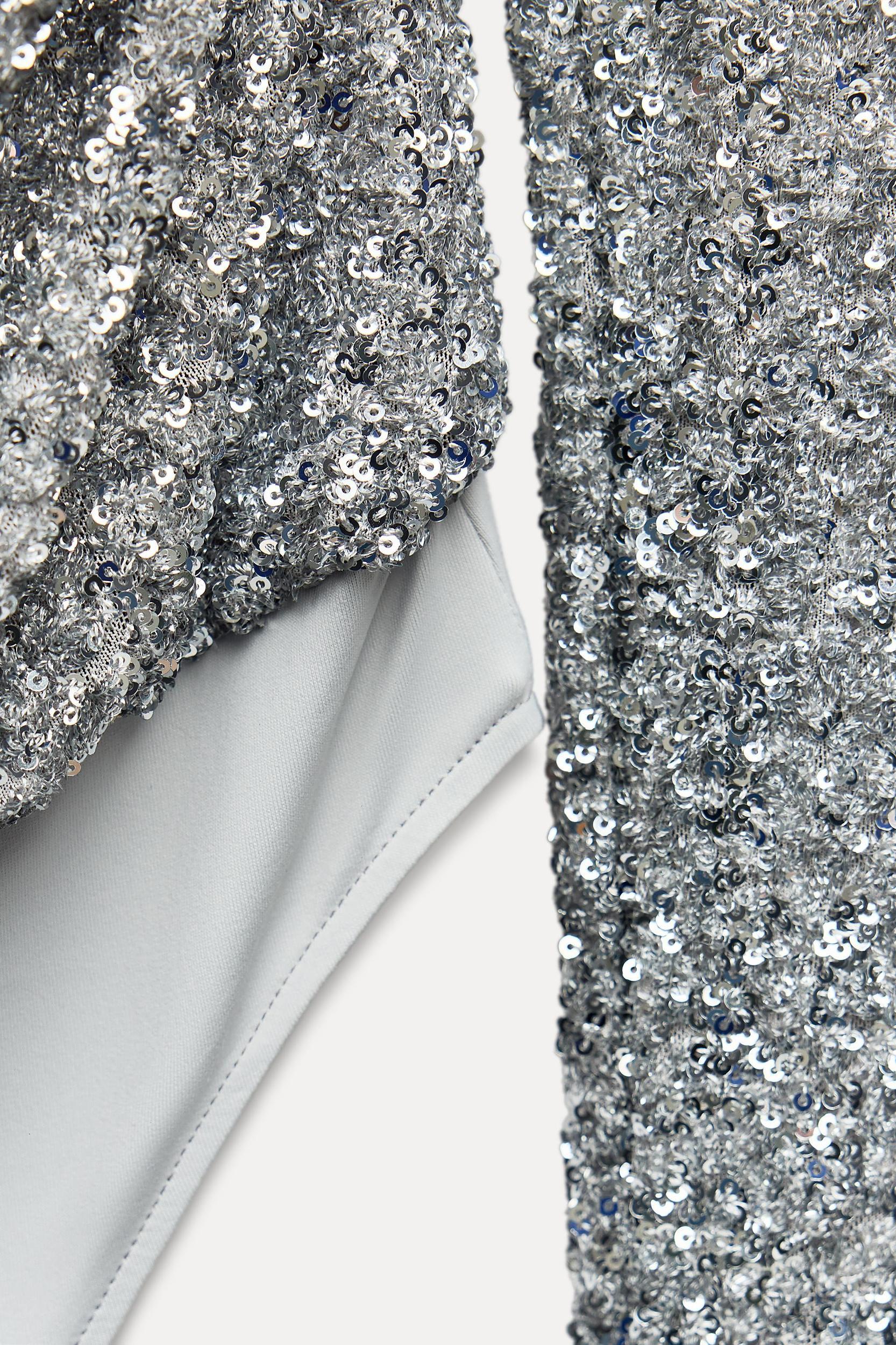 DRAPED BODYSUIT WITH SEQUINS Product Image