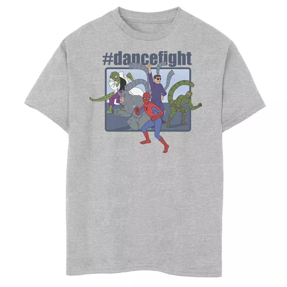 Boys 8-20 Marvel Spider-Man And Villains #dancefight Portrait Panel Graphic Tee, Boy's, Size: XL, Athletic Grey Product Image