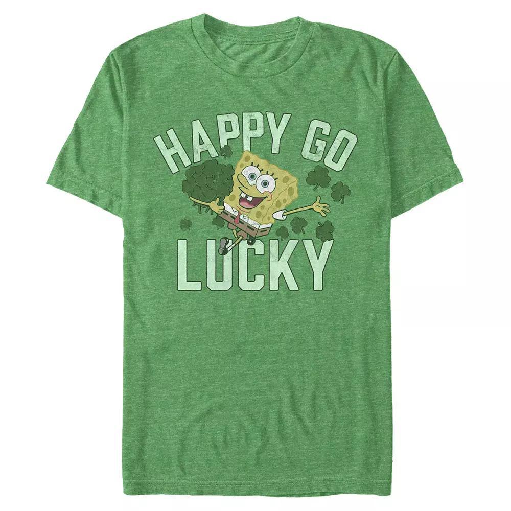 Big & Tall SpongeBob SquarePants Happy Go Lucky Graphic Tee, Men's, Size: Large Tall, Kelly Grey Product Image