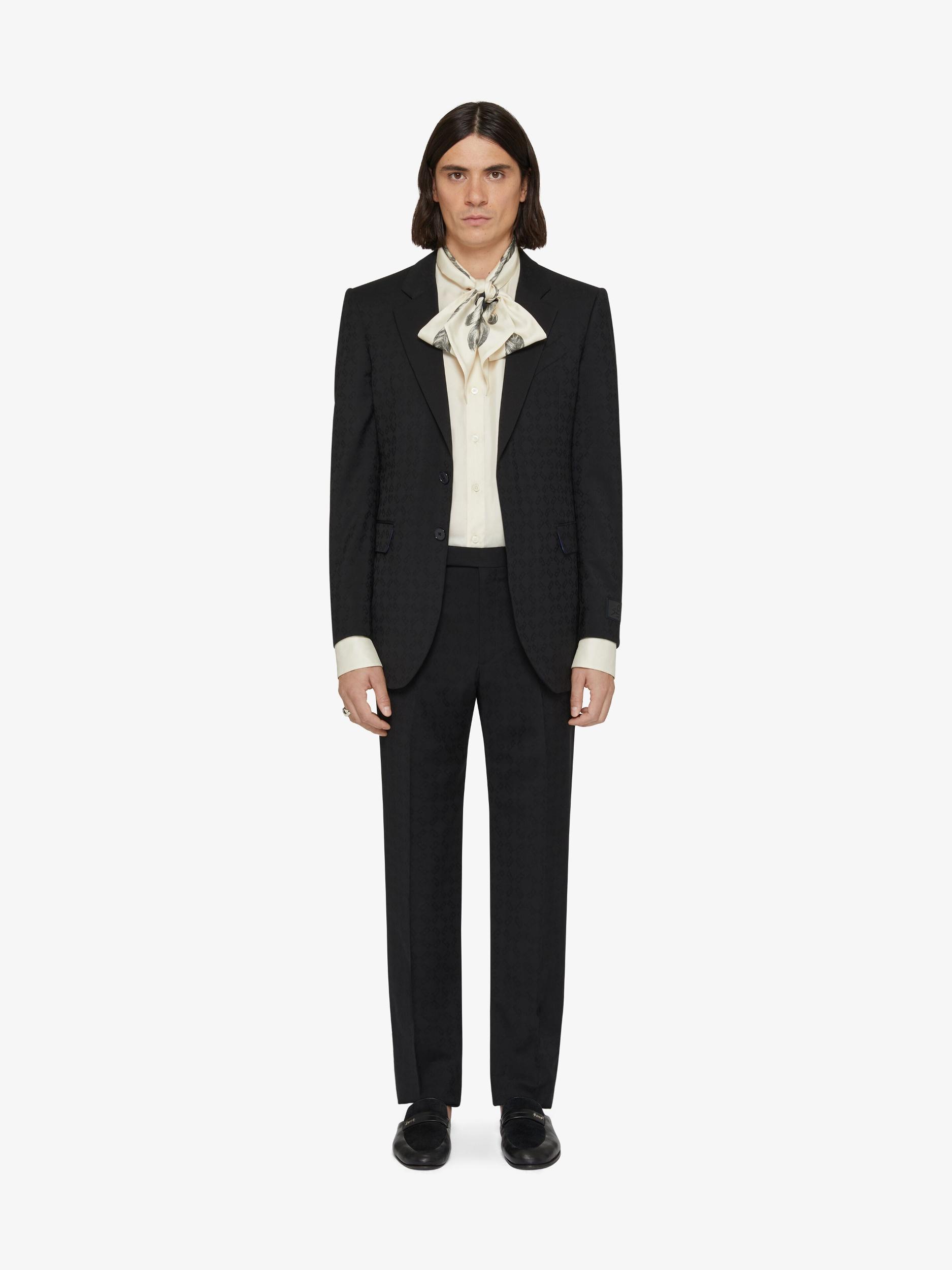 Slim fit tailored pants in monogram 72 jacquard Product Image