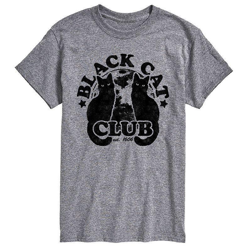 Men's Black Cat Club Tee, Size: XL, White Product Image
