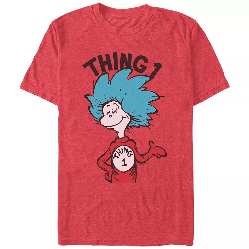 Men's Dr. Seuss Thing 1 Graphic Tee, Size: Large, Red Grey Product Image